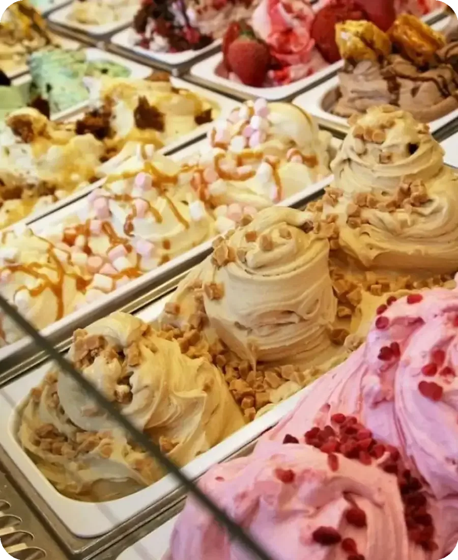 Vitrina de helado artesanal